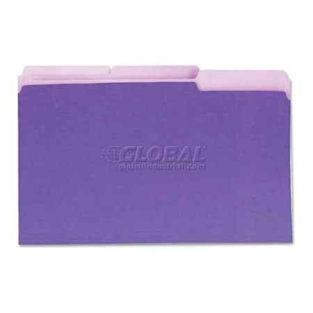Universal Universal Recycled Interior File Folders, 1/3 Cut Top Tab, Legal, Violet, 100/Box 15305